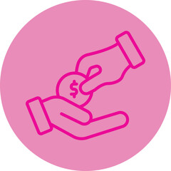 Give Pink Line Circle Icon