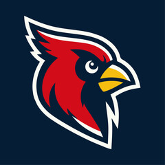 Fototapeta premium Cardinal Vector Sports Mascot Logo: Vibrant & Spirited Team Emblem for Dynamic Branding