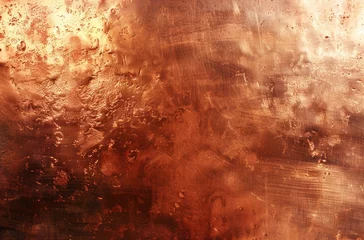 Fotobehang A distressed and scratched copper surface that exudes an aged and rustic character. © Jaemie