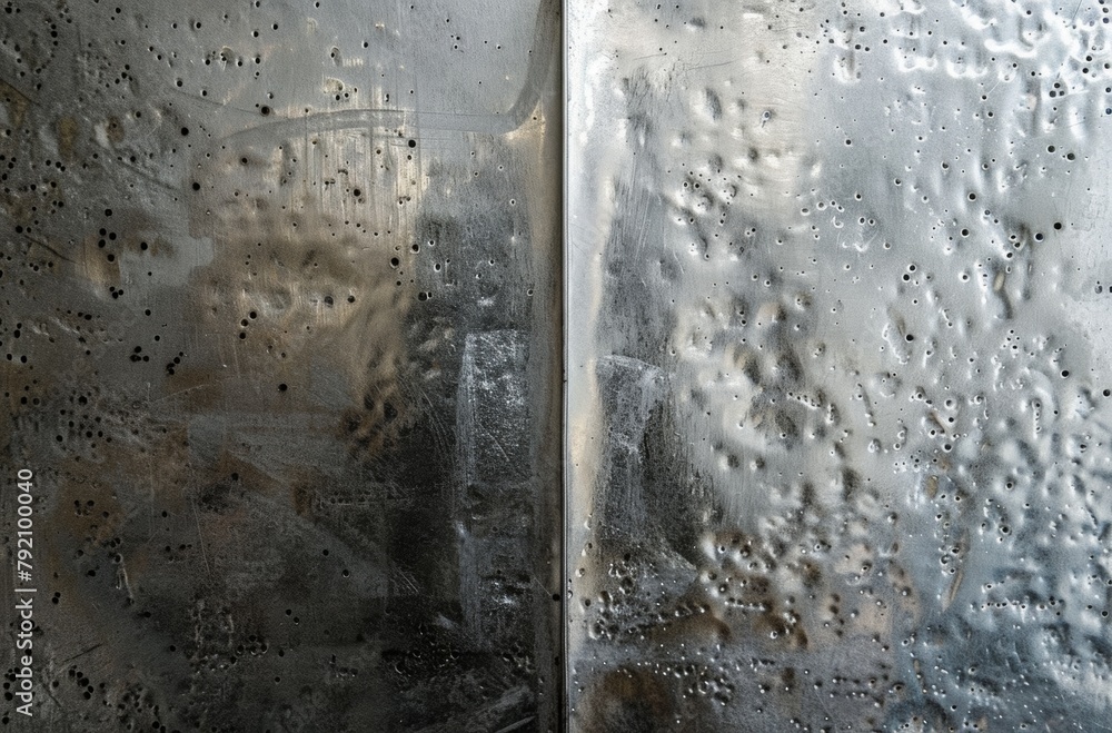 Wall mural Grunge textured metal panels secured by rivets, perfect for urban and industrial design projects.