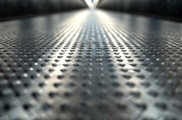 This image captures the essence of a dimpled metal surface with a vanishing point, suitable for futuristic or industrial designs.