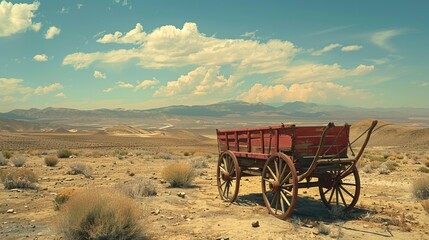 Old wagon in the desert

