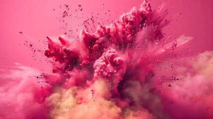 Pink color explotion with a mixture of yellow.

 - obrazy, fototapety, plakaty