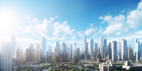 abstract city with skyscrapers Generative AI