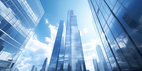 Fototapeta na wymiar abstract city with skyscrapers Generative AI