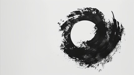 A stroke that seems to form the letter o. Black ink strokes on a gray background.