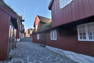 The old town of the capital of the Faroe Islands - Torshavn 