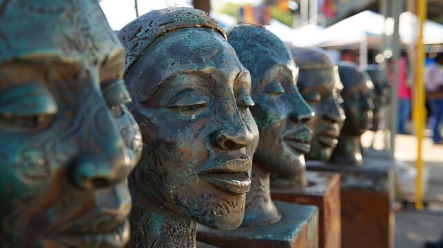 Sculptures outside of johannesburg market.


