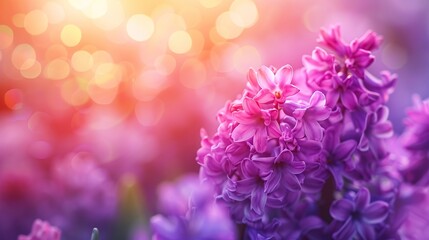Close-up view of purple Easter flowers in spring - obrazy, fototapety, plakaty