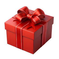 red gift box on white