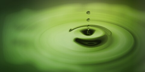 nature background green water drop