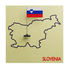 3 D illustration of  Slovenia country map icon