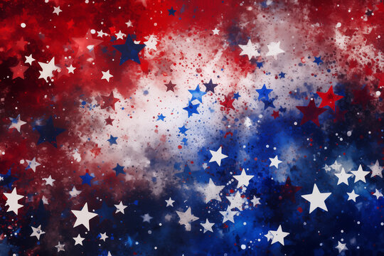 red white and blue patriotic background with stars