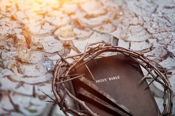 Crown of thorns, easter concept background