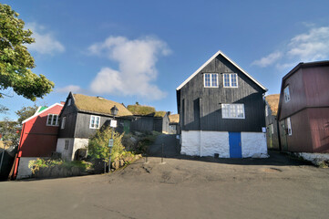 The old townTinganes  of the capital of the Faroe Islands - Torshavn 