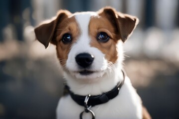 'concept jack terrier russell puppy dog happy pet smiling training cute camera smile banner funny background animal russel portrait brown white web copy space friends domesticated mammal cheerful'