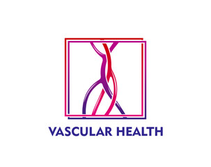 Vein vascular and artery health icon for medical therapy and treatment, vector emblem. Veins or blood artery vessels icon for cardiovascular healthcare, cardiology and capillary nutrition vitamins