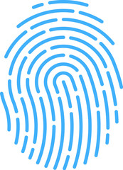 Fingerprint icon of biometric identification and identity verification, line vector. Fingerprint recognition or ID authorization by biometric identification, digital technology for personal access