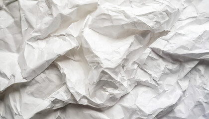 Abstract white crumpled and creased recycle paper texture background