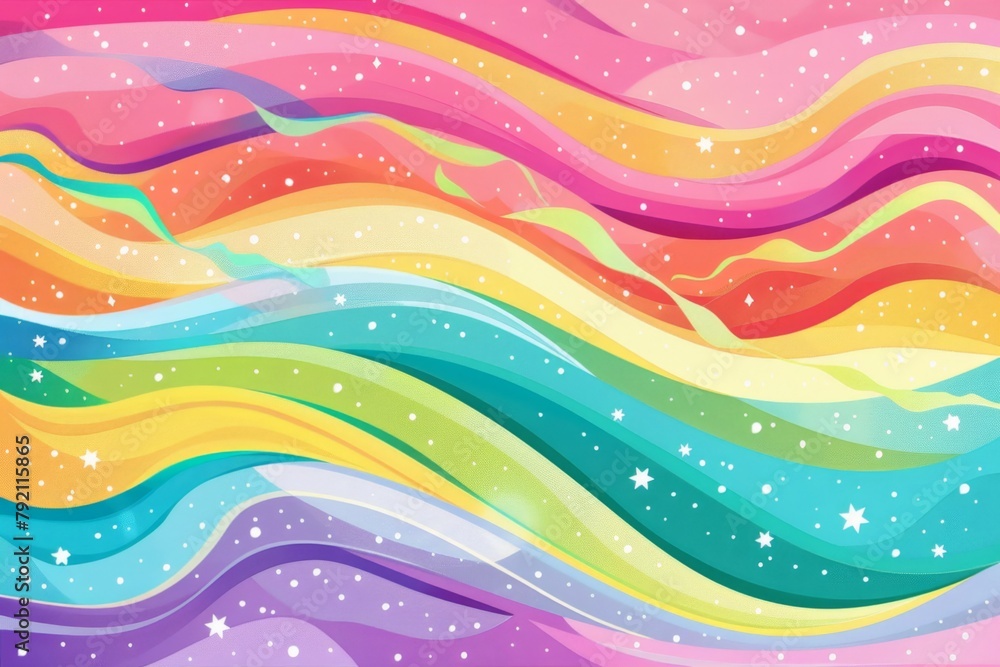 Poster abstract background with colorful waves and swirls the style of a cartoon pastel color palette of so