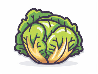 Colorful vector illustration of a stylized bok choy with bold outlines and shading.