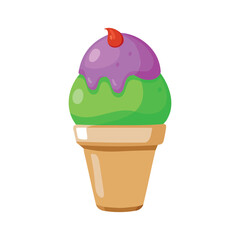 Colorful Ice Cream Scoop Illustration