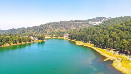 Fototapeta na wymiar Los azufres, aerial dron view, lake nature landscape, Michoacan, mexico