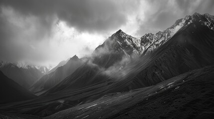 Barren mountains at Losar, Spiti Valley, Himachal, India.

