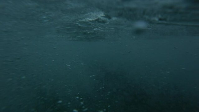 POV of drowning in ocean