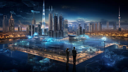Futuristic Urban Planning Model with Holographic Enhancements