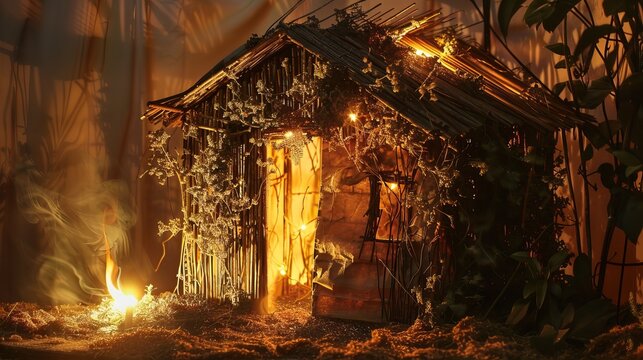 Buring Sukkah hut because of lighting.

