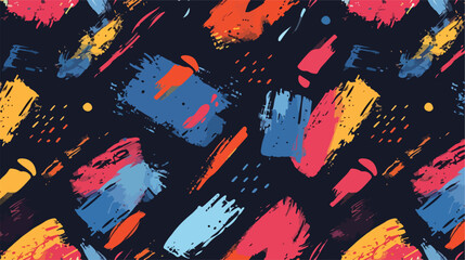 Abstract seamless pattern with colorful paint traces