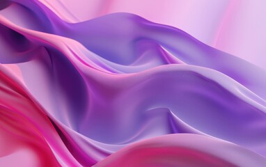 Abstract image of flowing silk fabric in shades of pink and purple, creating a smooth and wavy texture.