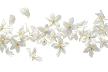 A bouquet of white plumeria flowers isolated on a background