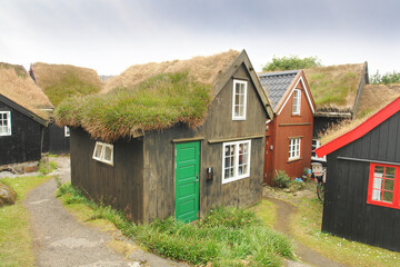 Fototapeta na wymiar The old town of the capital of the Faroe Islands - Torshavn 