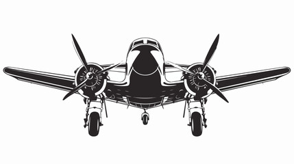 Airplane. Propeller plane with two engines. Airplane - obrazy, fototapety, plakaty