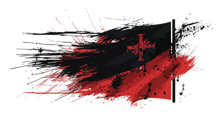 Albania flag vector illustration on a white background - obrazy, fototapety, plakaty