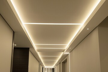 Sleek Modern Ceiling with Integrated LED Lighting Design