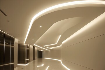 Sleek Modern Ceiling with Integrated LED Lighting Design