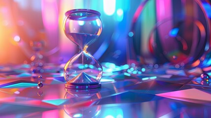 Cartoon hourglass time concept drawing painting art wallpaper background