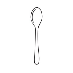 Vector hand drawn doodle sketch outline spoon isolated on white background