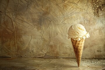 Indulgent Mr. Graham's ice cream on display against a rich, textured background, leaving a generous copy space
