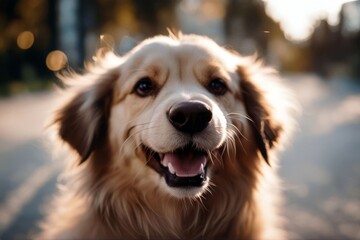 'dog kooiker smiling looking cute straight lens portrait dogpetanimalpuppycutecaninospanielportraitwhitebrownmammalbreedyounggrassdomesticfurfriendspurebredsmile pet animal puppy canino spaniel white' - obrazy, fototapety, plakaty