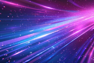 Fototapeta premium purple and blue background with stars, lines and glow effect Generative AI