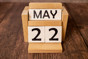May 22nd. Image of may 22 wooden color calendar