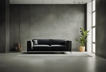 sofa concrete wall panel gray velvet Dark