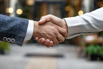 business people shaking hands on the background of the office