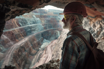 engenier geologist in a mine 