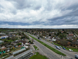 Aerial View of Central Denham Green London City of England United Kingdom. April 3rd, 2024 