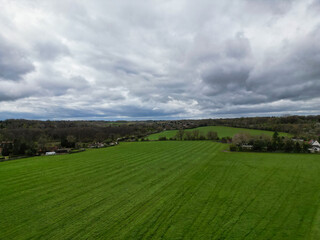 Fototapeta premium Aerial View of Central Denham Green London City of England United Kingdom. April 3rd, 2024 